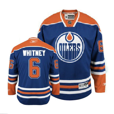 Blue NHL Edmonton Oilers 6 Ryan Whitney Hockey Jersey